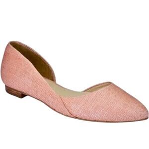 Marc Fisher Sunny Pink Basketweave Leather D'Orsay Ballet Flats Fairy Feminine
